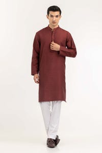 UAE -Maroon Jacquard Kurta KR-PLN22-107