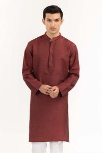 UAE -Maroon Jacquard Kurta KR-PLN22-107