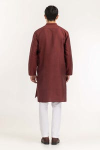 UAE -Maroon Jacquard Kurta KR-PLN22-107