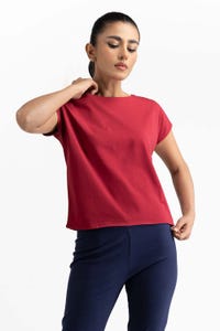 UAE -Maroon Knit T-Shirt 231-213-023