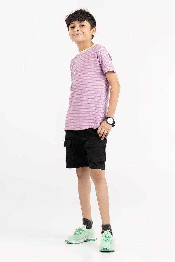 UAE -MAUVE Stripped KNIT TOP JBKT-2210073 B