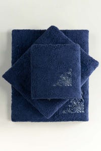 UAE -Midnight Combed 3Pc Embroidered Towel Set 23