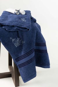 UAE -Midnight Combed 3Pc Embroidered Towel Set 23