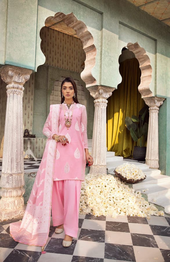 UAE -3PC Jacquard Unstitched Suit with Dupatta and Inner MJ-42001