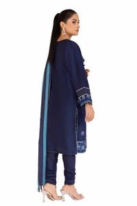 UAE -3 Piece Unstitched Printed Cambric Suit with Yarn Dyed Dupatta MJ-42018