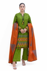 UAE -3 Piece Unstitched Jacquard Suit with Embroidered Khaddar Trouser MJ-42050