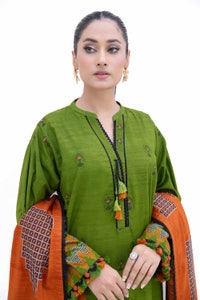 UAE -3 Piece Unstitched Jacquard Suit with Embroidered Khaddar Trouser MJ-42050