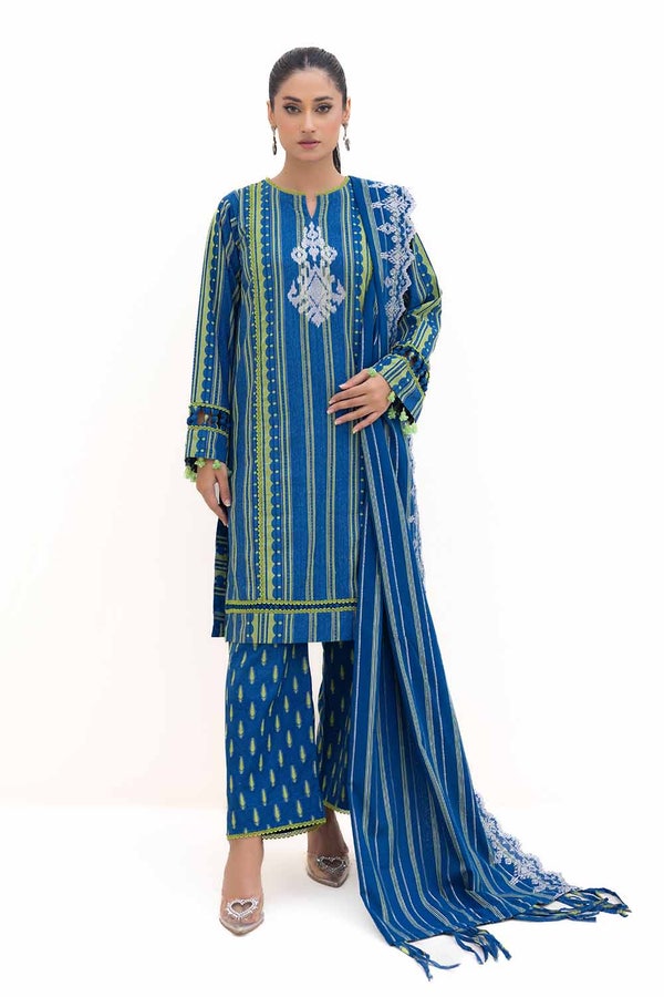 UAE -3 Piece Unstitched Embroidered Jacquard Suit MJ-42051