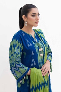 UAE -3 Piece Unstitched Jacquard Suit with Printed Cotton Net Dupatta MJ-42053