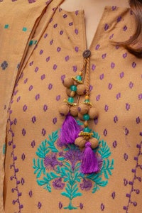 UAE -3 Piece Unstitched Embroidered Karandi Suit with Jacquard Dupatta MJ-42057