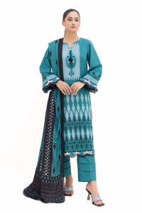 UAE -3 Piece Unstitched Jacquard Suit with Printed Pashmina Dupatta MJ-42058