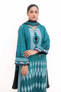 UAE -3 Piece Unstitched Jacquard Suit with Printed Pashmina Dupatta MJ-42058