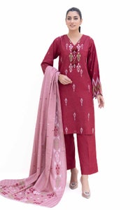 UAE -3 Piece Unstitched Embroidered Karandi Suit with Jacquard Dupatta MJ-42060