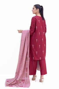 UAE -3 Piece Unstitched Embroidered Karandi Suit with Jacquard Dupatta MJ-42060