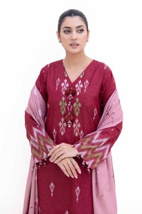 UAE -3 Piece Unstitched Embroidered Karandi Suit with Jacquard Dupatta MJ-42060