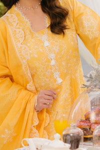 UAE -3 Piece Unstitched Embroidered Lawn Suit with Embroidered Denting Lawn Dupatta DN-52001