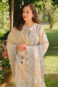 UAE -3 Piece Unstitched Embroidered Lawn Suit with Embroidered Denting Lawn Dupatta DN-42041