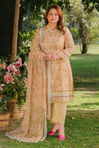 UAE -3 Piece Unstitched Printed Chiffon Dupatta BM-52006