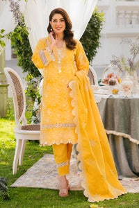 UAE -3 Piece Unstitched Embroidered Lawn Suit with Embroidered Denting Lawn Dupatta DN-52001