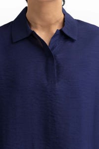UAE -Navy Blended Casual Shirt 231-217-057