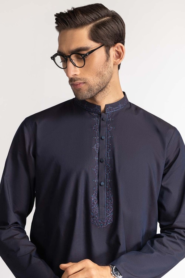 UAE -Navy Blue Embroidered Suit SK-E24-013