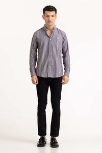 UAE -Navy Brown Striped Casual Shirt CS-YD22-031