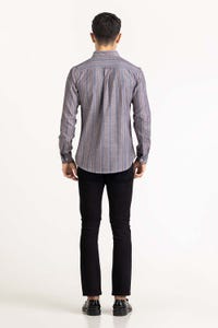 UAE -Navy Brown Striped Casual Shirt CS-YD22-031