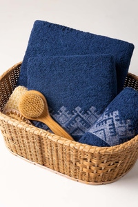 UAE -Navy Combed Dyed Embroidered Towel 23W