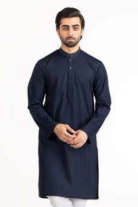 UAE -Navy Embroidered Kurta KR-EMB22-024