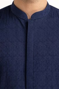 UAE -Navy Embroidered Kurta KR-EMB23-014