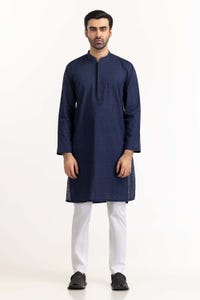 UAE -Navy Embroidered Kurta KR-EMB23-014