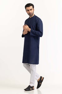 UAE -Navy Embroidered Kurta KR-EMB23-014