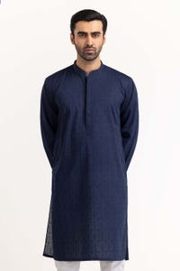 UAE -Navy Embroidered Kurta KR-EMB23-014