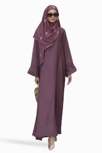 UAE -Nisa Abaya With Embroidered Scarf WGB-KAB-22029