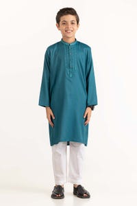 UAE -Ocean Blue Embroidered Kurta KR-KEMB22-007