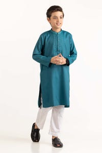 UAE -Ocean Blue Embroidered Kurta KR-KEMB22-007
