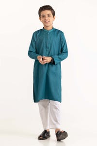 UAE -Ocean Blue Embroidered Kurta KR-KEMB22-007