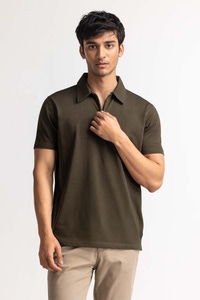 UAE -Olive Zipp Polo PS-FSHN24-081