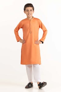 UAE -Orange Embroidered Kurta KR-KEMB22-012