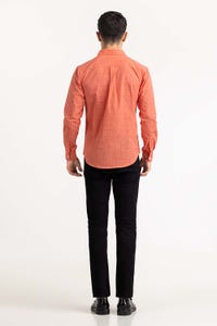 UAE -Orange White Checkered Casual Shirt CS-YD22-034