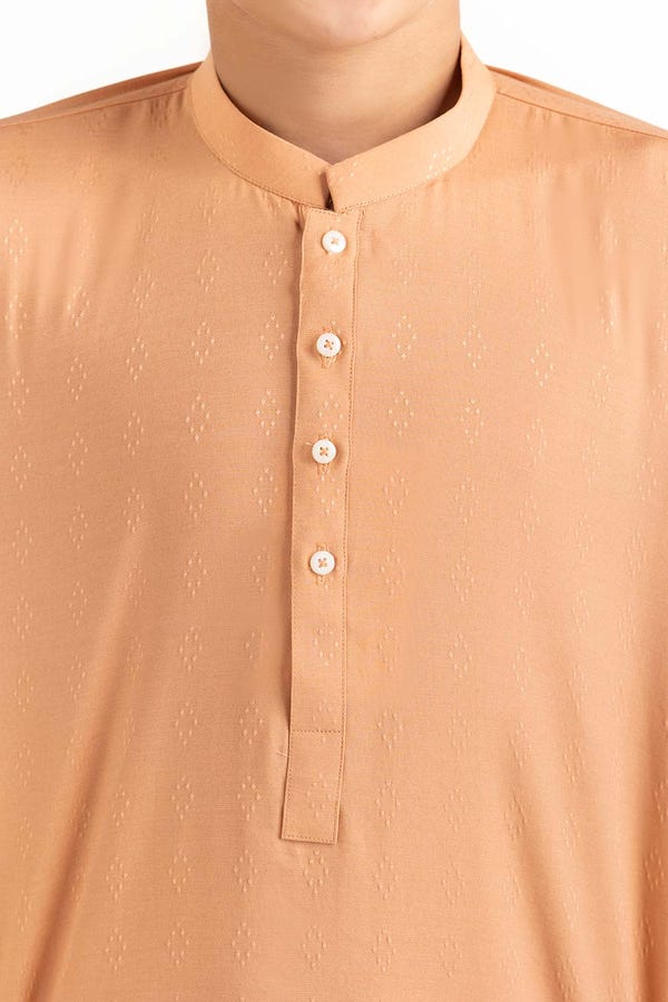 UAE -Peach Basic Kurta KR-KPLN22-073