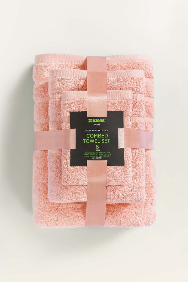 UAE -Peach Combed Towel 6 Pc Set