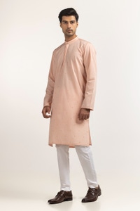UAE -Peach Embroidered Kurta KR-EMB24-029