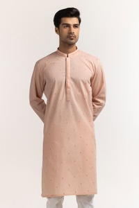 UAE -Peach Embroidered Kurta KR-EMB24-029