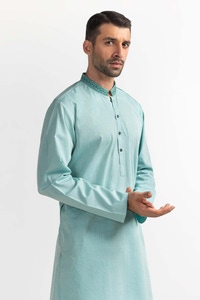 UAE -Persian Blue Embroidered Kurta KR-EMB24-020