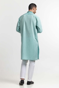 UAE -Persian Blue Embroidered Kurta KR-EMB24-020