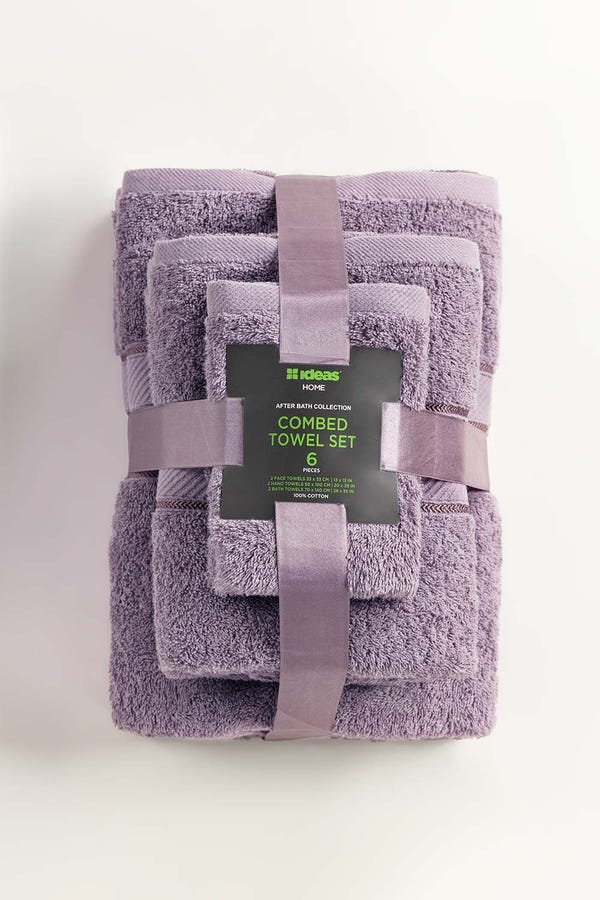 UAE -Pink Combed 6 Pcs Towel Set