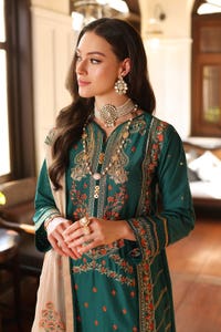 UAE -3PC Embroidered Lawn Unstitched Suit with Zari and Sequins Embroidered Chiffon Dupatta PM-42009