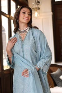 UAE -3PC Embroidered Lawn Unstitched Suit with Embroidered Chiffon Dupatta PM-42013