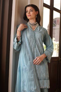 UAE -3PC Embroidered Lawn Unstitched Suit with Embroidered Chiffon Dupatta PM-42013